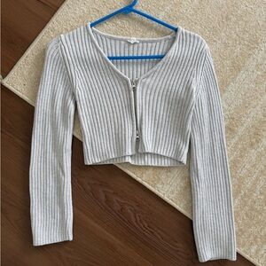 Garage Light Gray Ribbed Crop Top